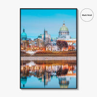 Harrisburg Pennsylvania Skyline Fine Art Photo Print, Susquehanna River, USA Poster, Wall Decor