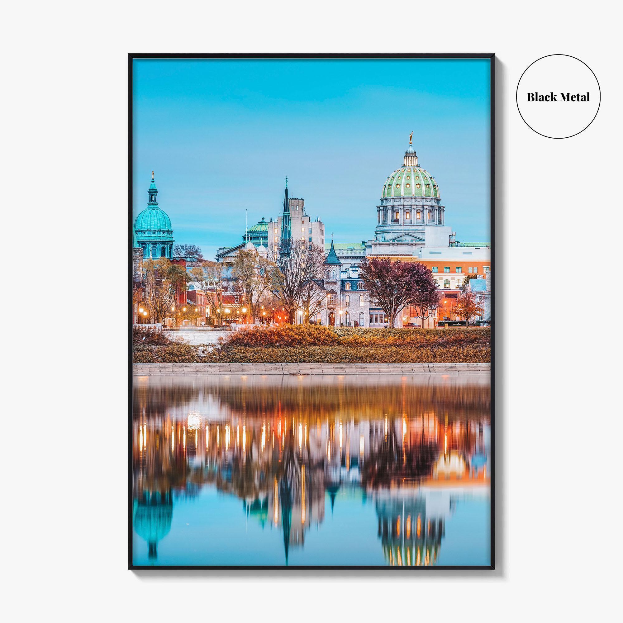 Harrisburg Pennsylvania Skyline Fine Art Photo Print, Susquehanna River, USA Poster, Wall Decor