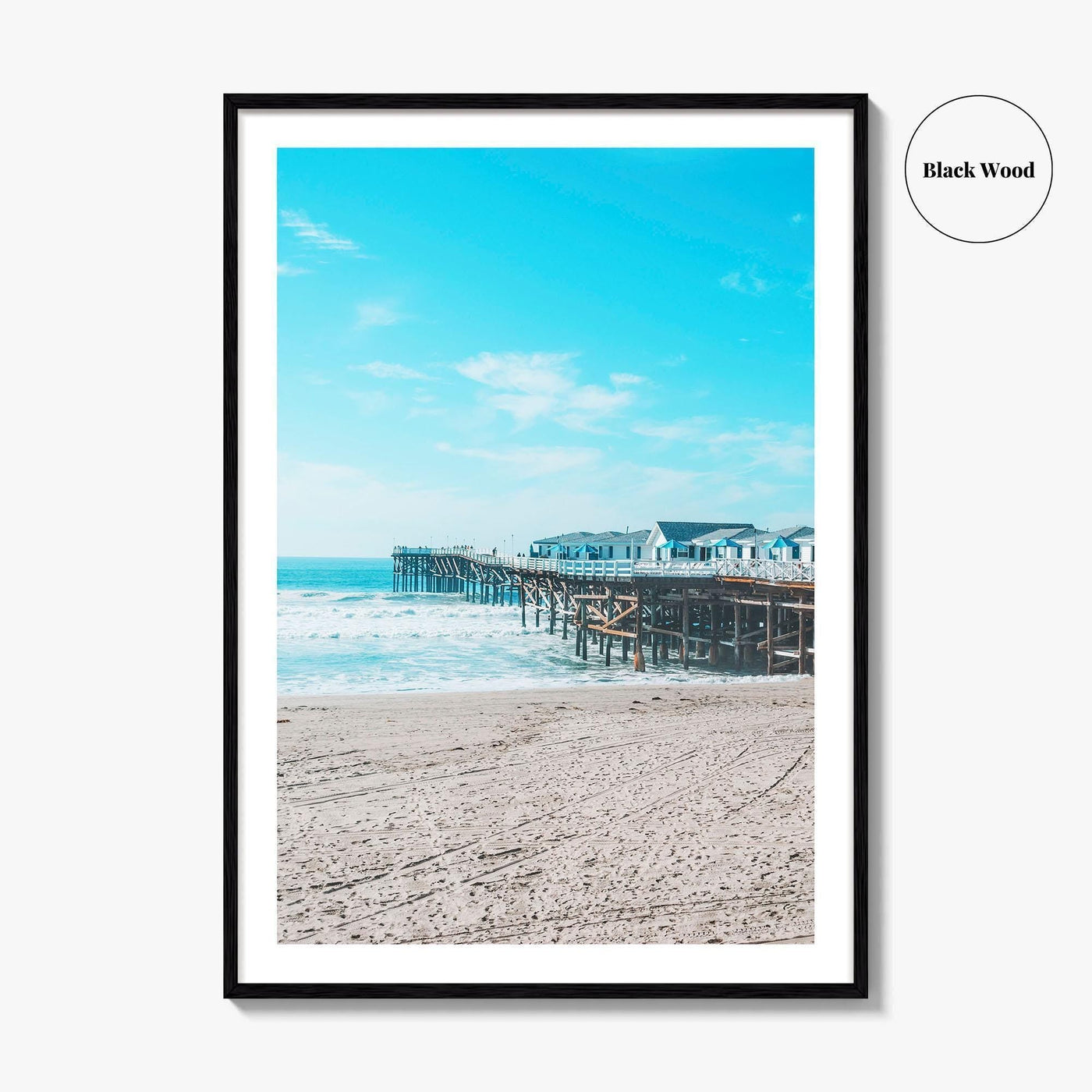 Pacific Beach Fine Art Photo Print, Crystal Pier, San Diego, California Wall Poster