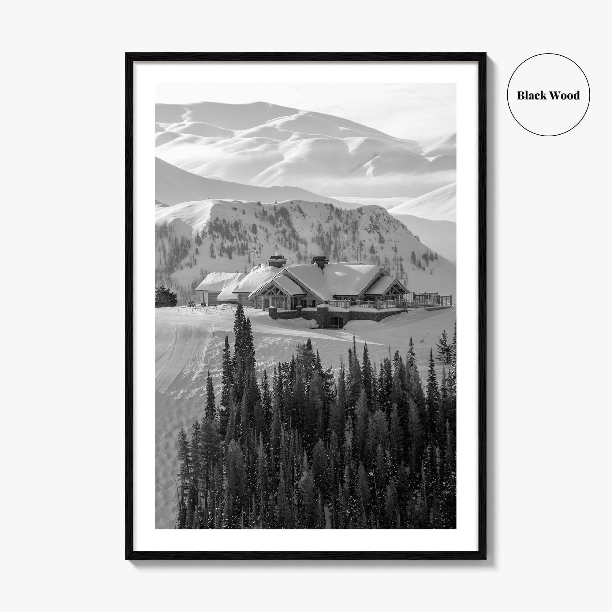 Sun Valley Black and White Fine Art Photo Print, Idaho, Ketchum, USA Wall Decor