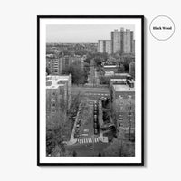 The Bronx Black and White Fine Art Photo Print, Spuyten Duyvil Aerial, NYC Poster