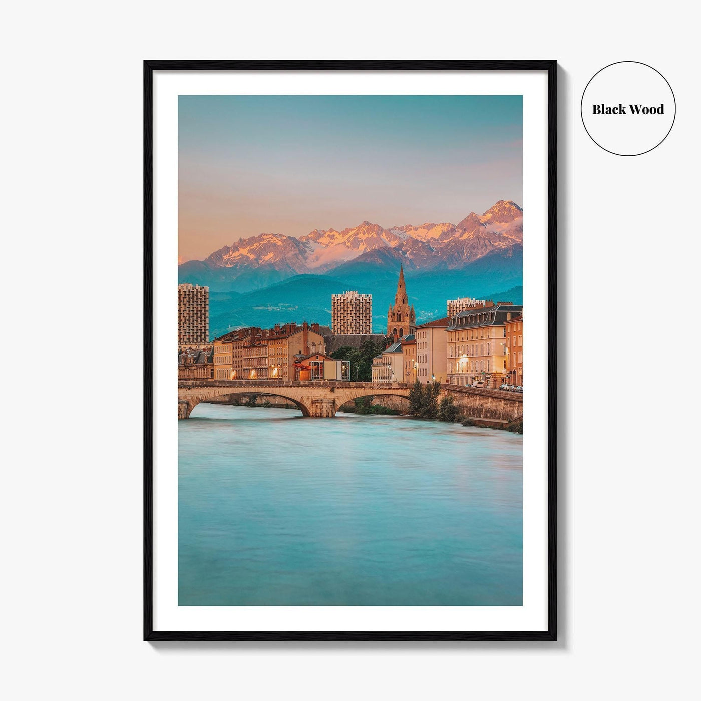 Grenoble Skyline Fine Art Photo Print, Wall Art Poster, Isère, French Alps
