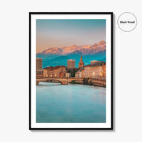 Grenoble Skyline Fine Art Photo Print, Wall Art Poster, Isère, French Alps