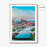 Nashville Skyline Fine Art Photo Print, Tennessee TN Aerial Wall Decor Poster, USA