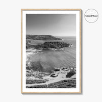 Malta Black and White Fine Art Photo Print, Golden Bay Beach, Mellieha, Coastal Poster