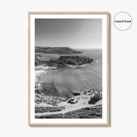 Malta Black and White Fine Art Photo Print, Golden Bay Beach, Mellieha, Coastal Poster