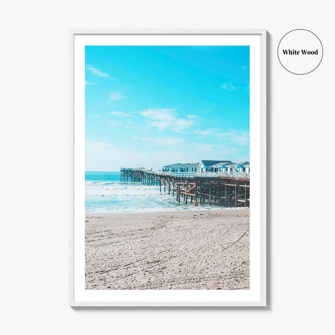 Pacific Beach Fine Art Photo Print, Crystal Pier, San Diego, California Wall Poster