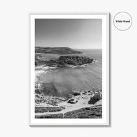 Malta Black and White Fine Art Photo Print, Golden Bay Beach, Mellieha, Coastal Poster