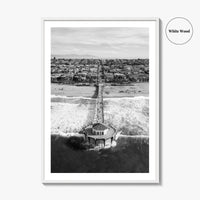 Manhattan Beach Black and White Fine Art Photo Print, California Pier, Los Angeles, USA
