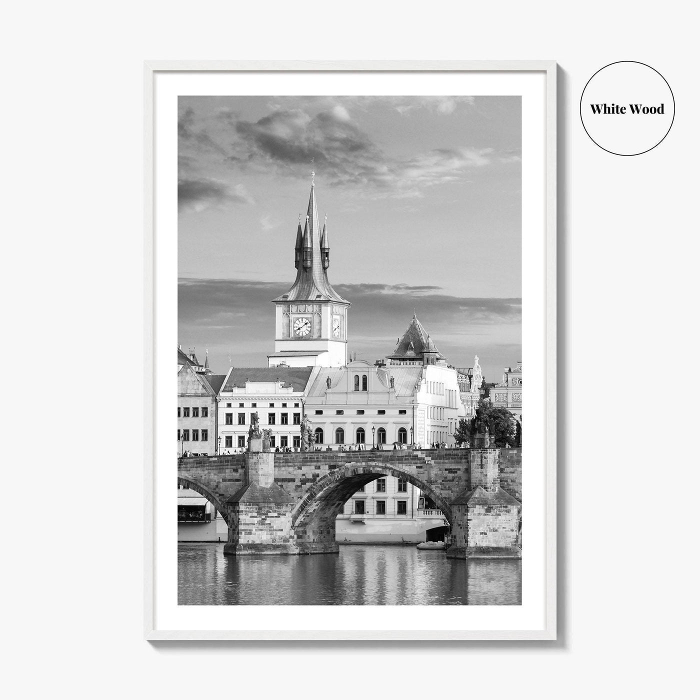 Prague Black and White Fine Art Photo Print, Charles Bridge, Czech Republic, Praha, Poster