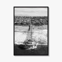 Manhattan Beach Black and White Fine Art Photo Print, California Pier, Los Angeles, USA