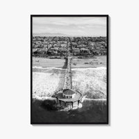 Manhattan Beach Black and White Fine Art Photo Print, California Pier, Los Angeles, USA
