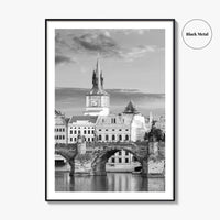 Prague Black and White Fine Art Photo Print, Charles Bridge, Czech Republic, Praha, Poster