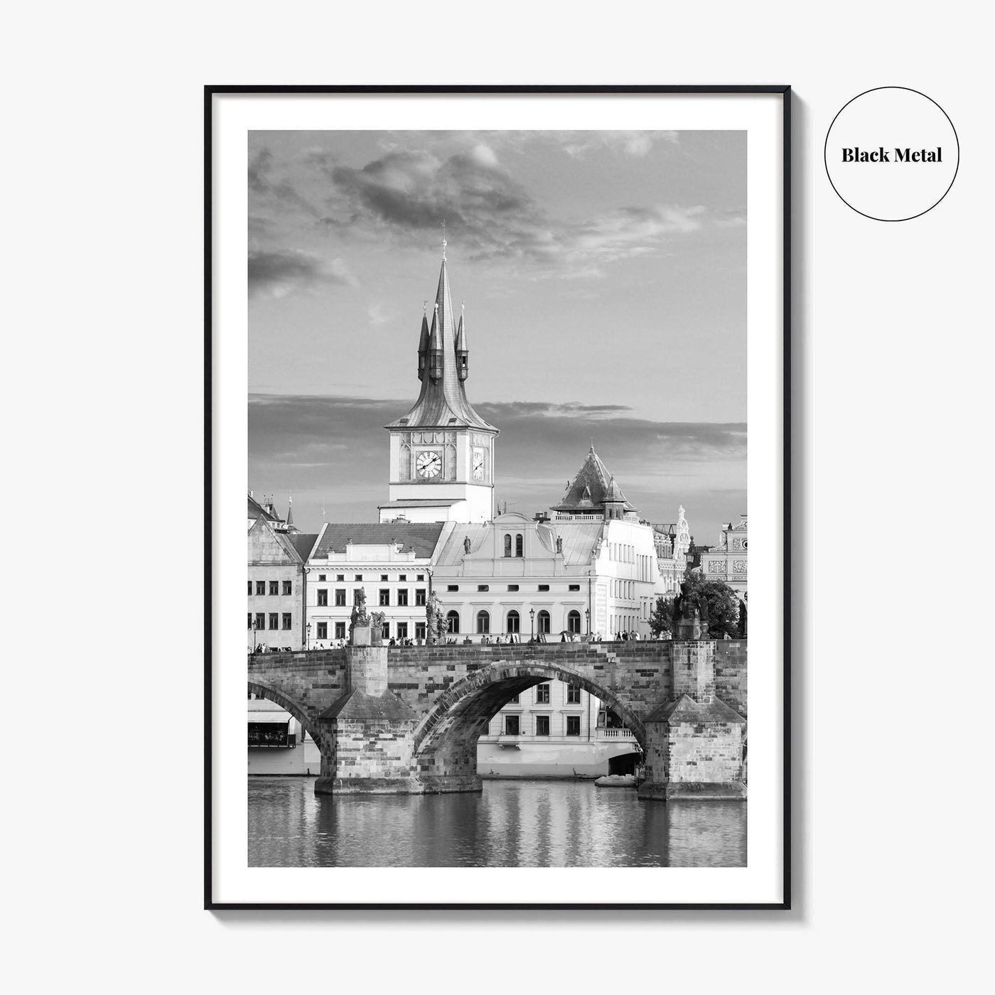 Prague Black and White Fine Art Photo Print, Charles Bridge, Czech Republic, Praha, Poster