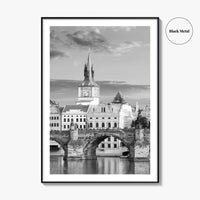 Prague Black and White Fine Art Photo Print, Charles Bridge, Czech Republic, Praha, Poster