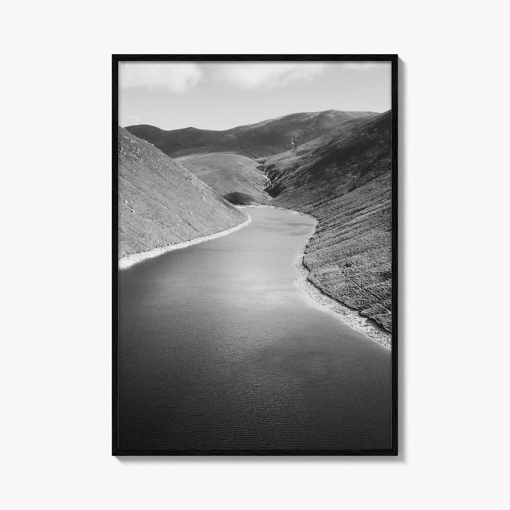Northern Ireland Black and White Fine Art Photo Print, Mourne Mountains Silent Valley Poster