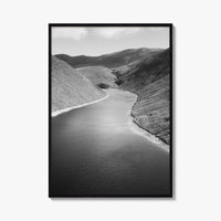 Northern Ireland Black and White Fine Art Photo Print, Mourne Mountains Silent Valley Poster