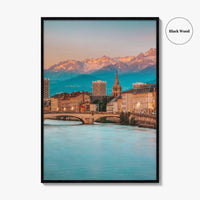Grenoble Skyline Fine Art Photo Print, Wall Art Poster, Isère, French Alps