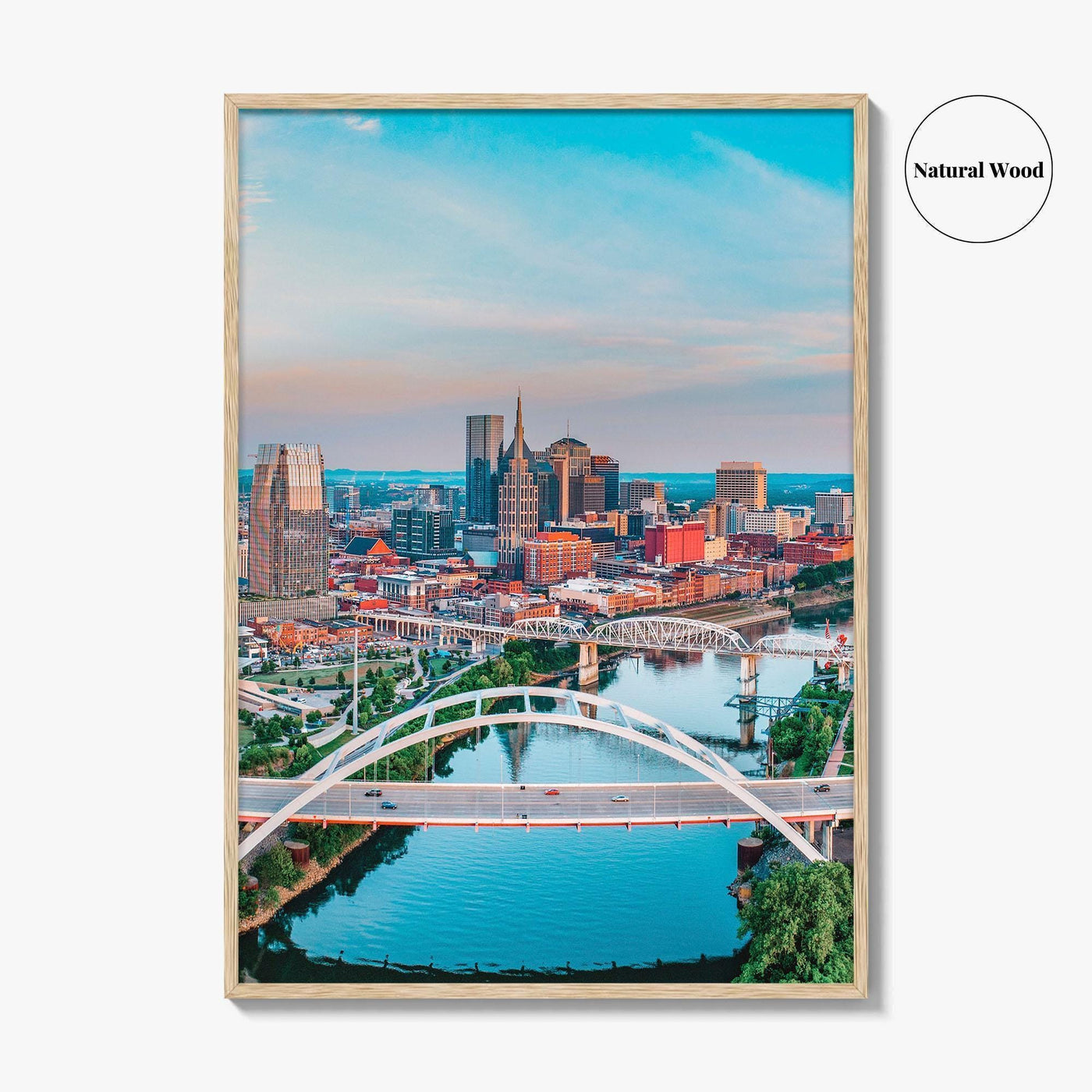 Nashville Skyline Fine Art Photo Print, Tennessee TN Aerial Wall Decor Poster, USA