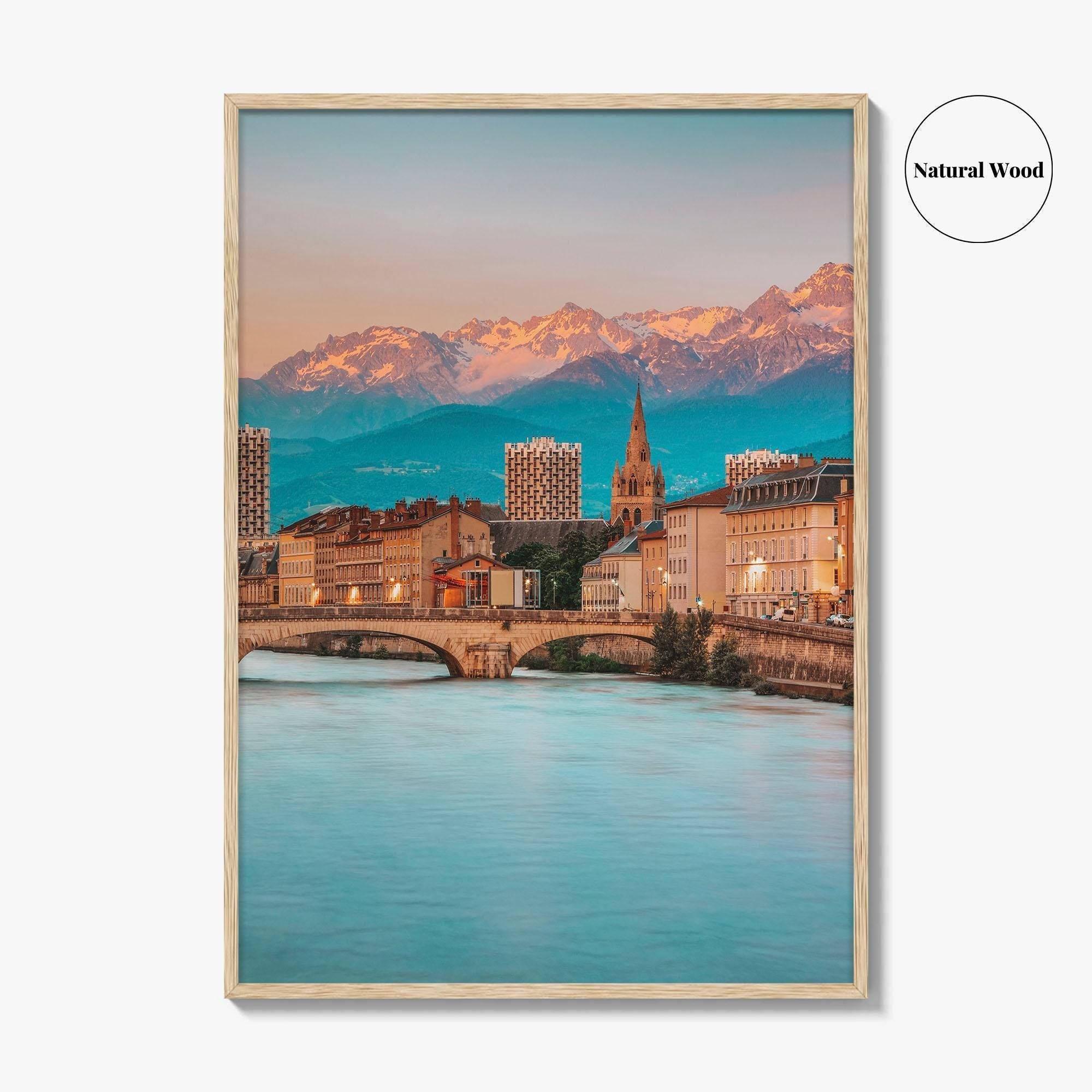 Grenoble Skyline Fine Art Photo Print, Wall Art Poster, Isère, French Alps