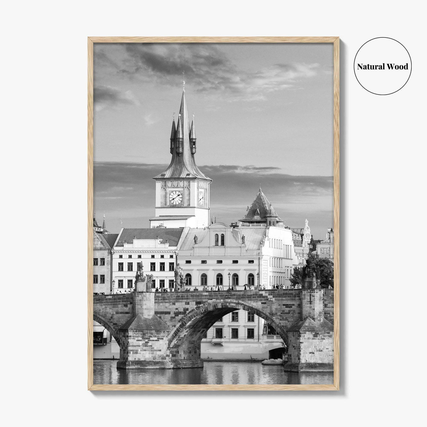 Prague Black and White Fine Art Photo Print, Charles Bridge, Czech Republic, Praha, Poster