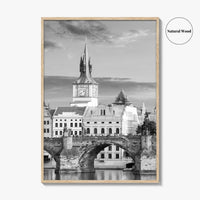Prague Black and White Fine Art Photo Print, Charles Bridge, Czech Republic, Praha, Poster