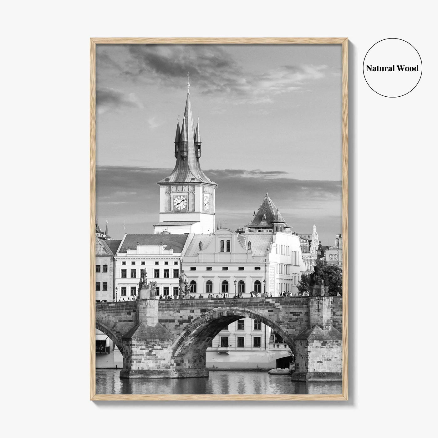 Prague Black and White Fine Art Photo Print, Charles Bridge, Czech Republic, Praha, Poster