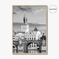 Prague Black and White Fine Art Photo Print, Charles Bridge, Czech Republic, Praha, Poster