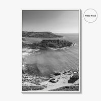 Malta Black and White Fine Art Photo Print, Golden Bay Beach, Mellieha, Coastal Poster