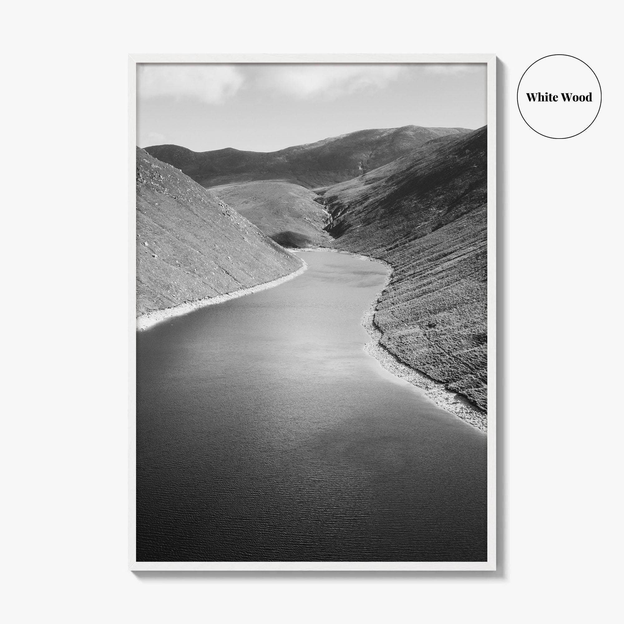 Northern Ireland Black and White Fine Art Photo Print, Mourne Mountains Silent Valley Poster