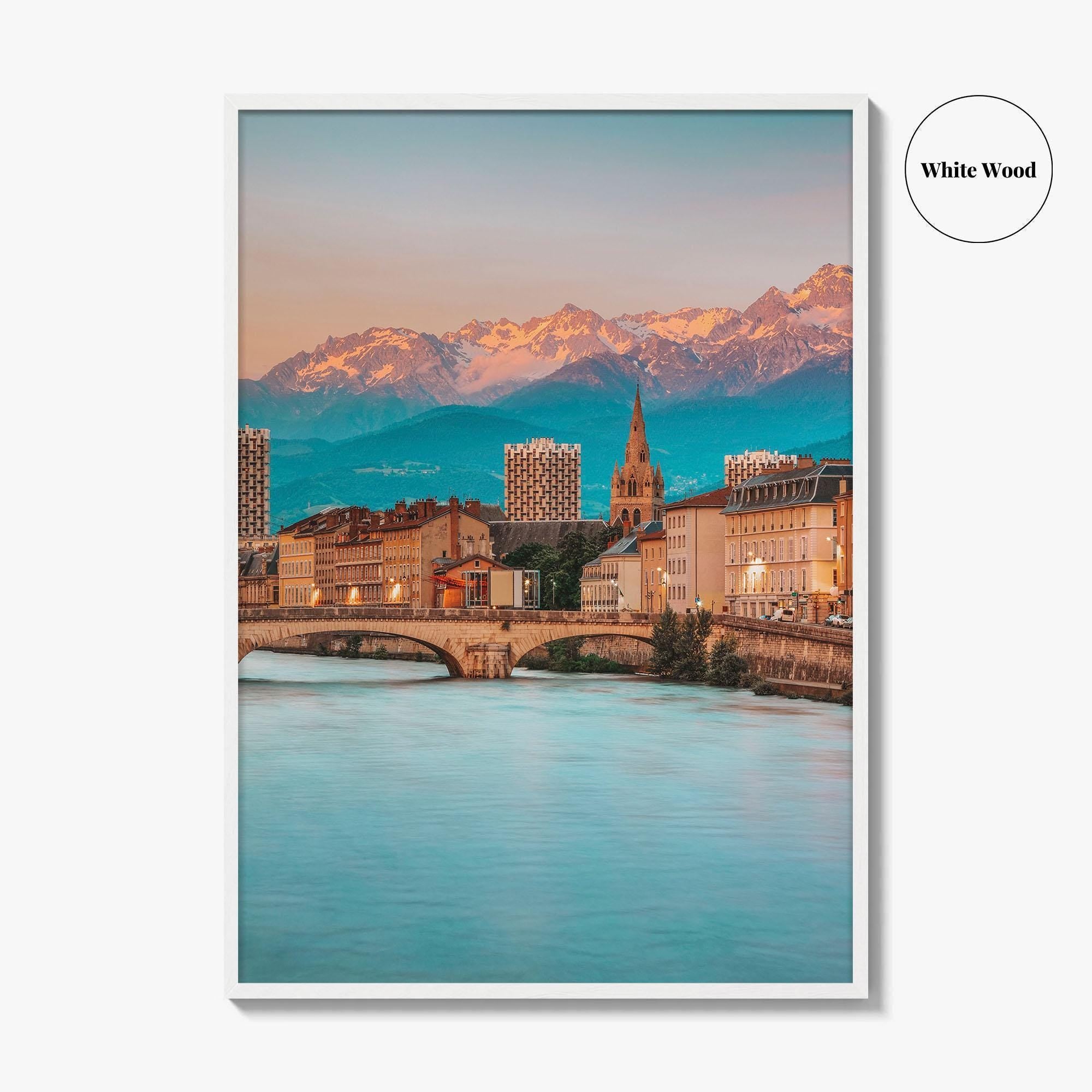 Grenoble Skyline Fine Art Photo Print, Wall Art Poster, Isère, French Alps