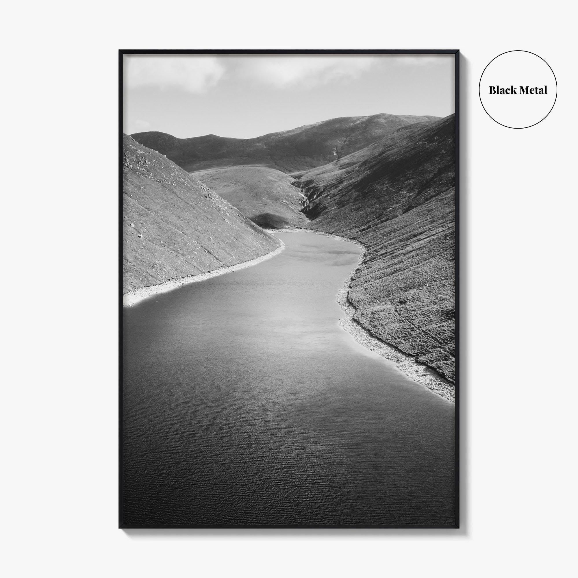 Northern Ireland Black and White Fine Art Photo Print, Mourne Mountains Silent Valley Poster