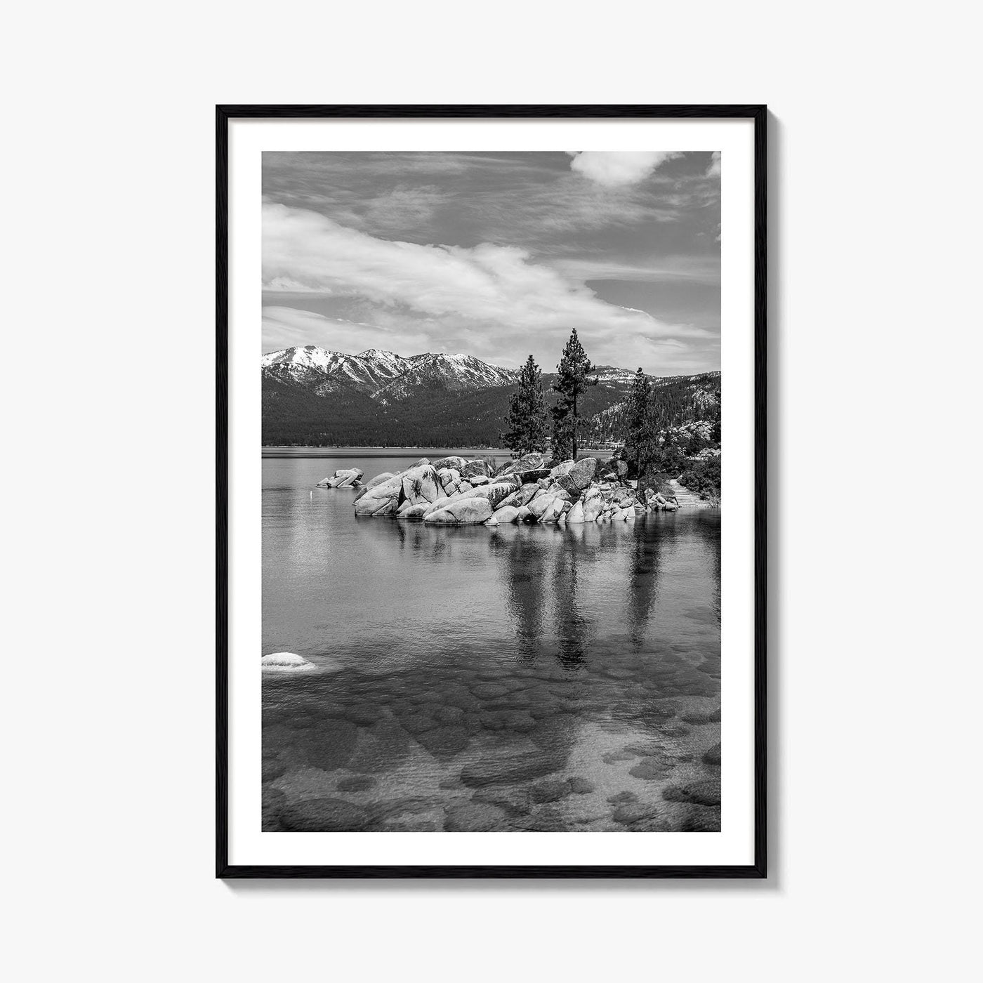 Lake Tahoe Black and White Fine Art Photo Print, California, Nevada Photo Poster