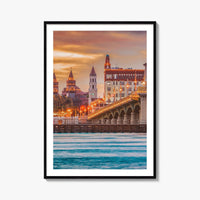 St Augustine Skyline Fine Art Photo Print, Florida, Bridge of Lions, Wall Poster