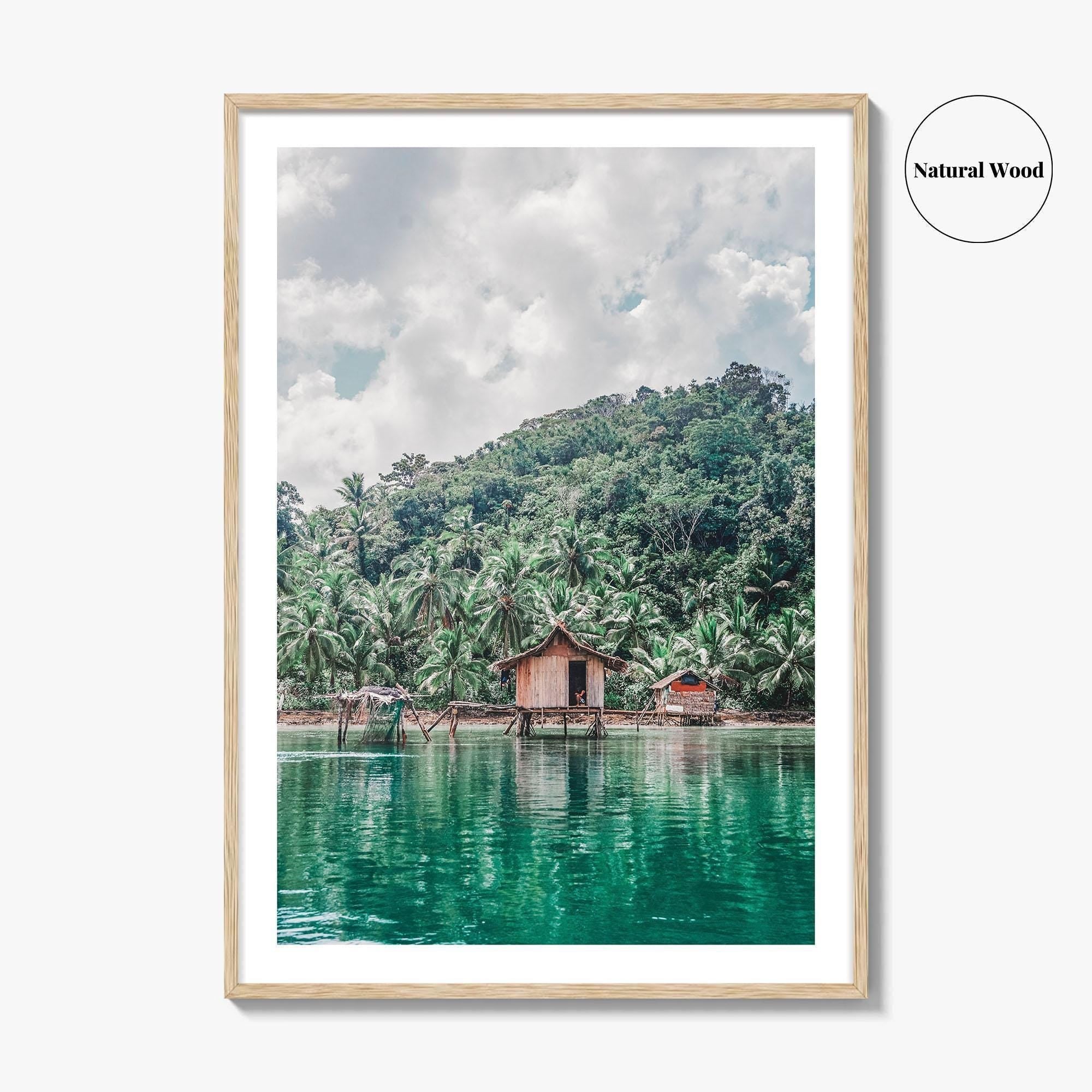 Siargao Island Philippines Fine Art Photo Print, Stilt Houses, Mangrove Lagoon Wall Poster