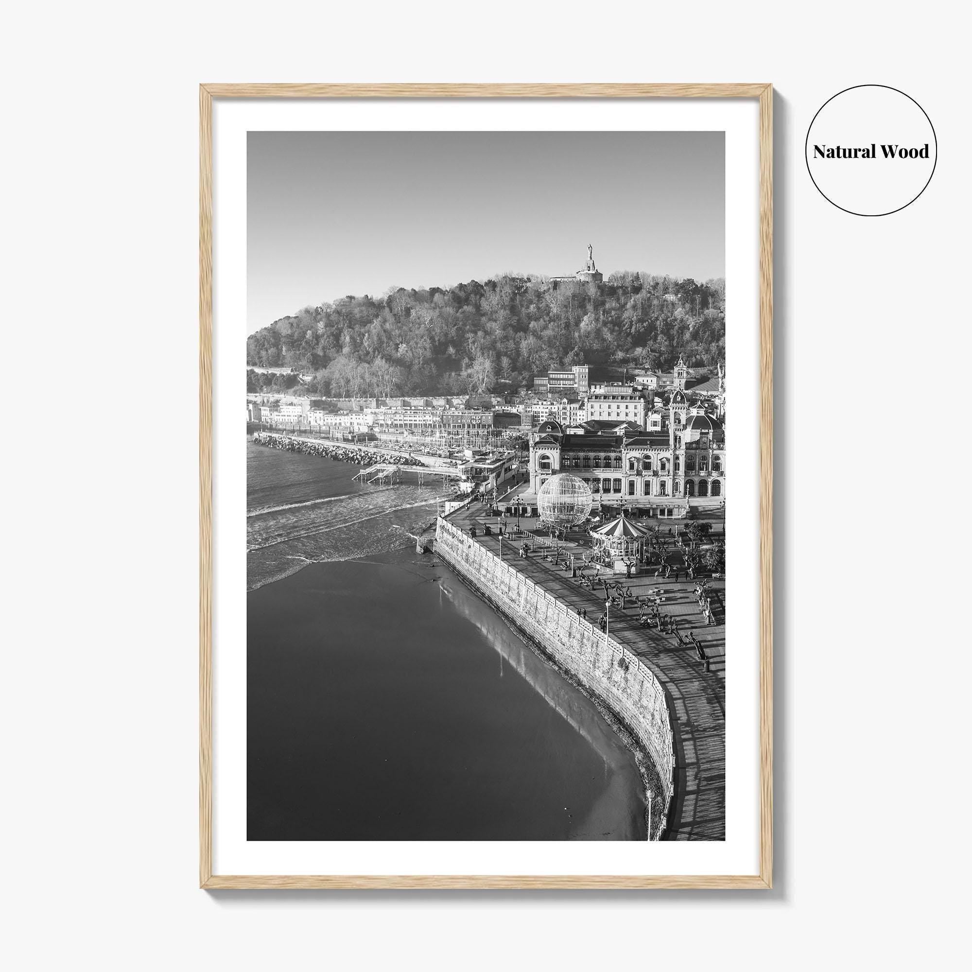 San Sebastian Black and White Fine Art Photo Print, Alderdi Eder Park Spain Poster