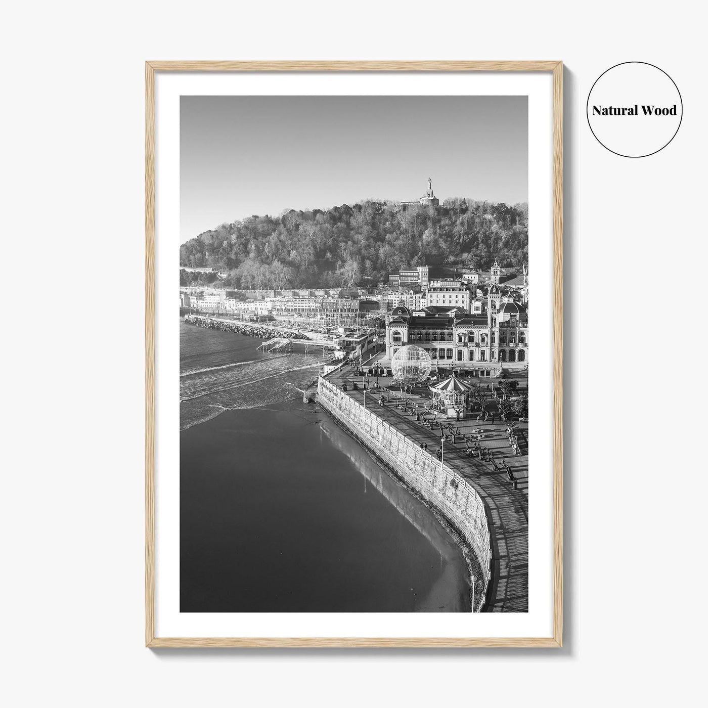 San Sebastian Black and White Fine Art Photo Print, Alderdi Eder Park Spain Poster