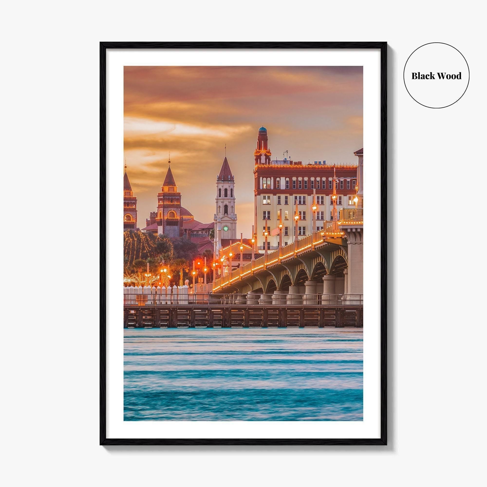 St Augustine Skyline Fine Art Photo Print, Florida, Bridge of Lions, Wall Poster