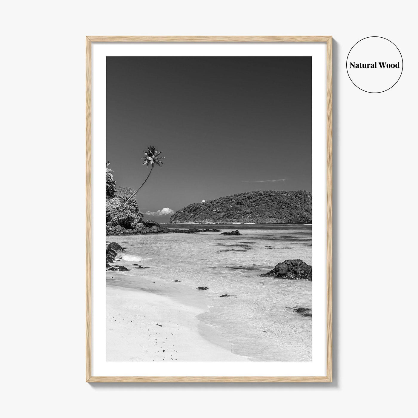 Lalomanu Beach Black and White Fine Art Photo Print, Samoa, Upolu, Wall Poster