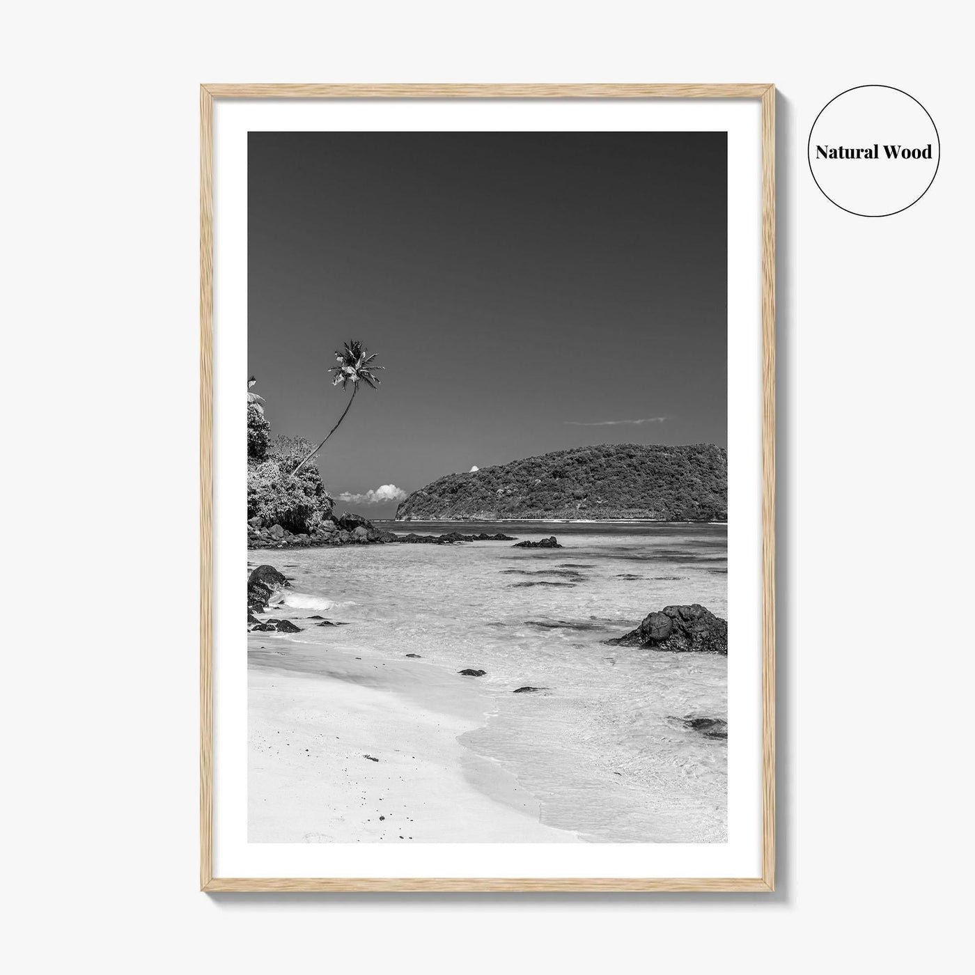 Lalomanu Beach Black and White Fine Art Photo Print, Samoa, Upolu, Wall Poster