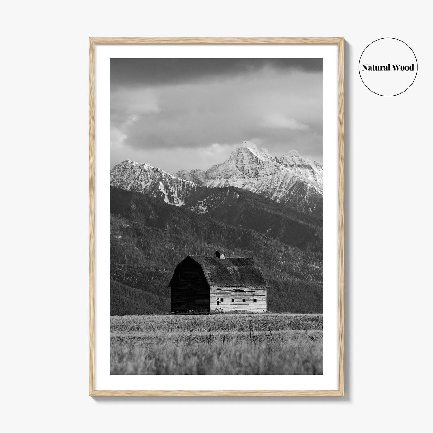 Pablo Montana Black and White Fine Art Photo Print, Mission Valley Barn USA Poster