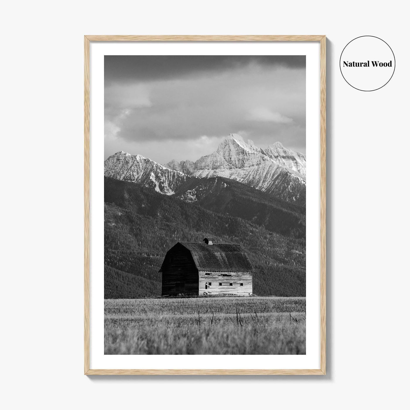Pablo Montana Black and White Fine Art Photo Print, Mission Valley Barn USA Poster