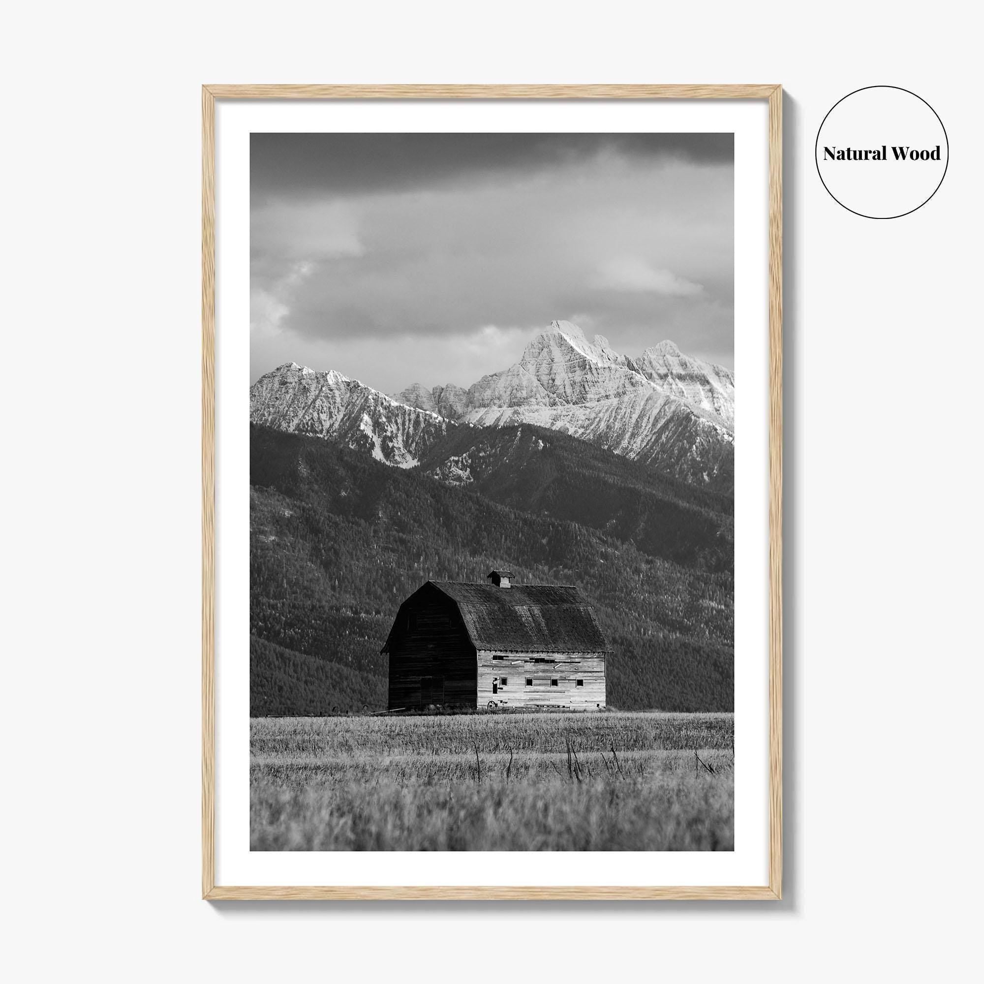 Pablo Montana Black and White Fine Art Photo Print, Mission Valley Barn USA Poster