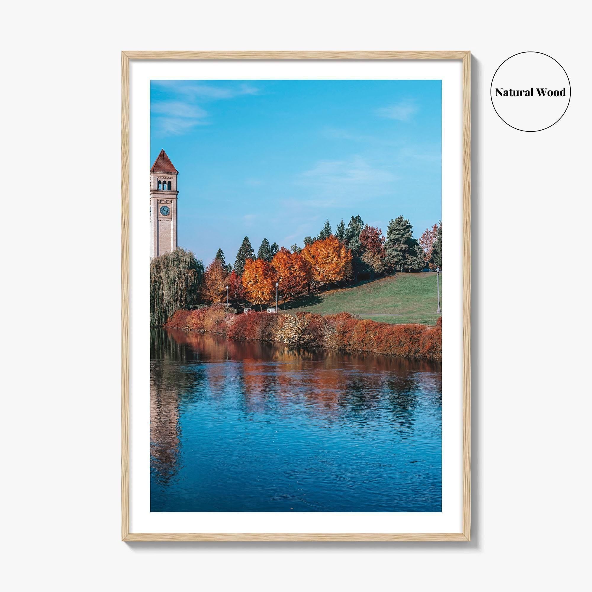 Spokane Fine Art Photo Print, Riverfront Park Clock Tower Spokane River Poster
