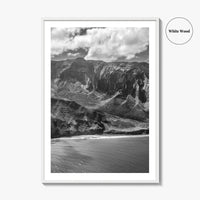 Na Pali Coast Black and White Fine Art Photo Print, Kauai Hawaii Poster