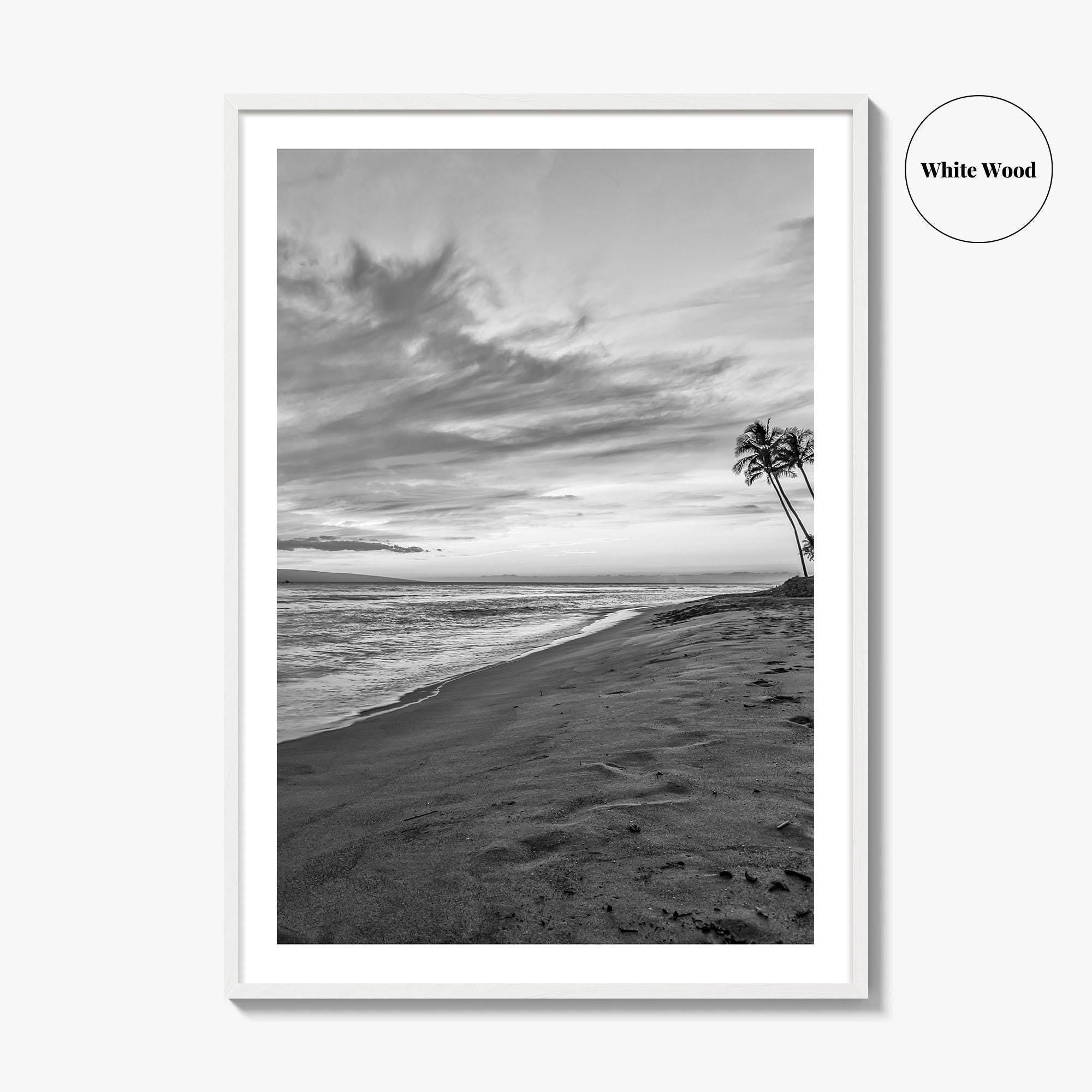 Maui Black and White Fine Art Photo Print, Kaanapali Lahaina Hawaii Poster