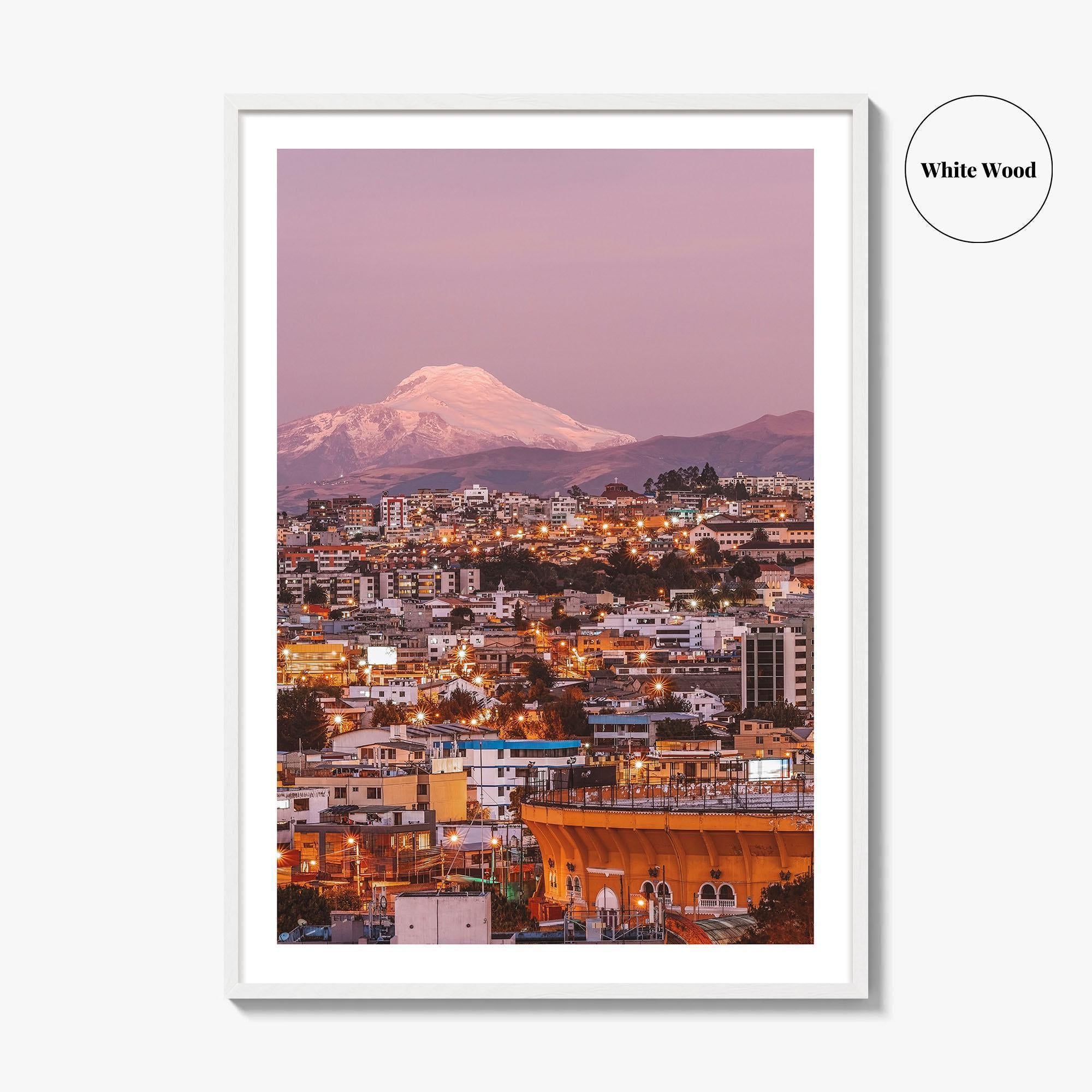 Quito Skyline Fine Art Photo Print, Ecuador, Cayambe Volcano, Wall Poster