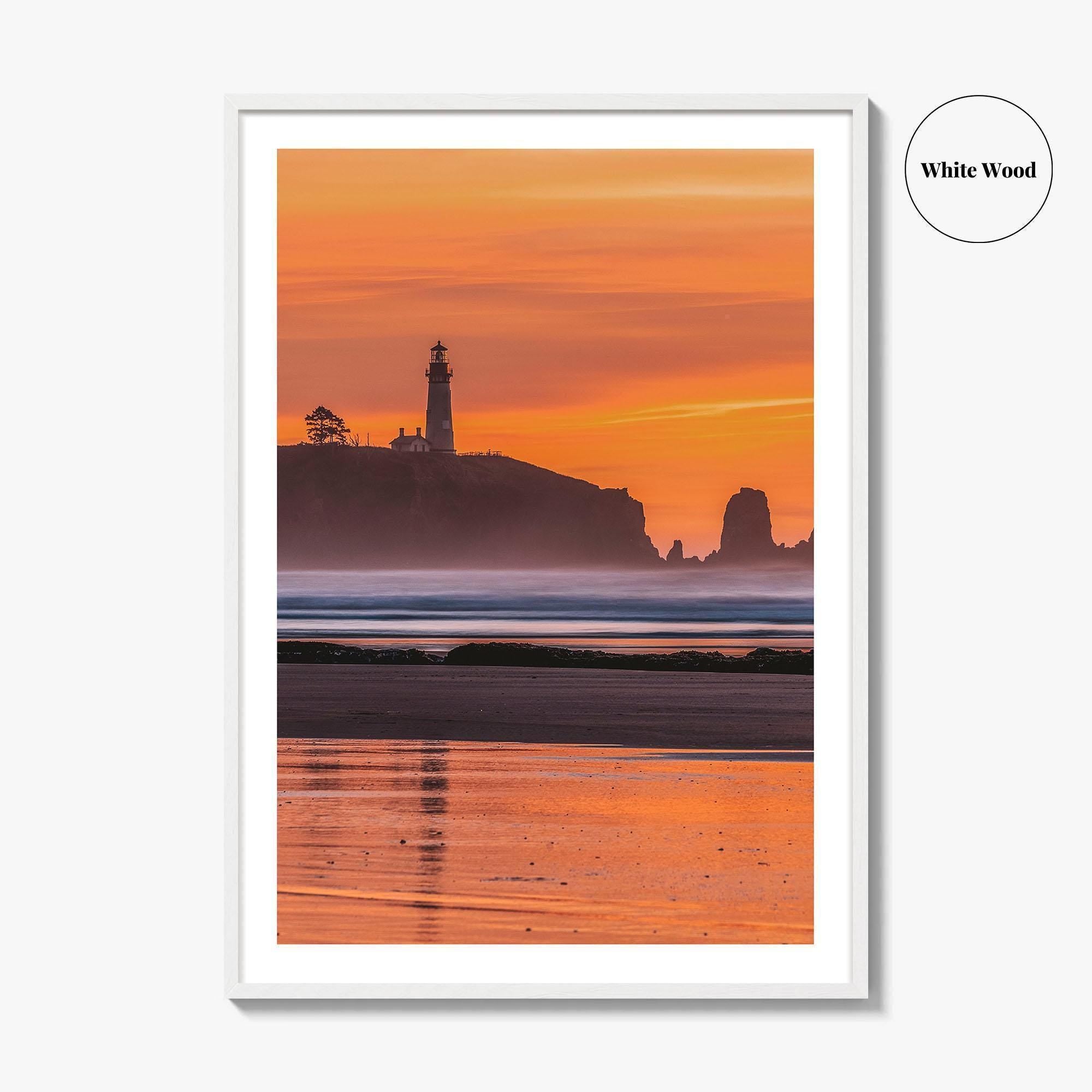 Newport Fine Art Photo Print, Yaquina Head Lighthouse, Oregon Coast, USA Wall Poster