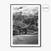 Na Pali Coast Black and White Fine Art Photo Print, Kauai Hawaii Poster