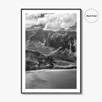 Na Pali Coast Black and White Fine Art Photo Print, Kauai Hawaii Poster